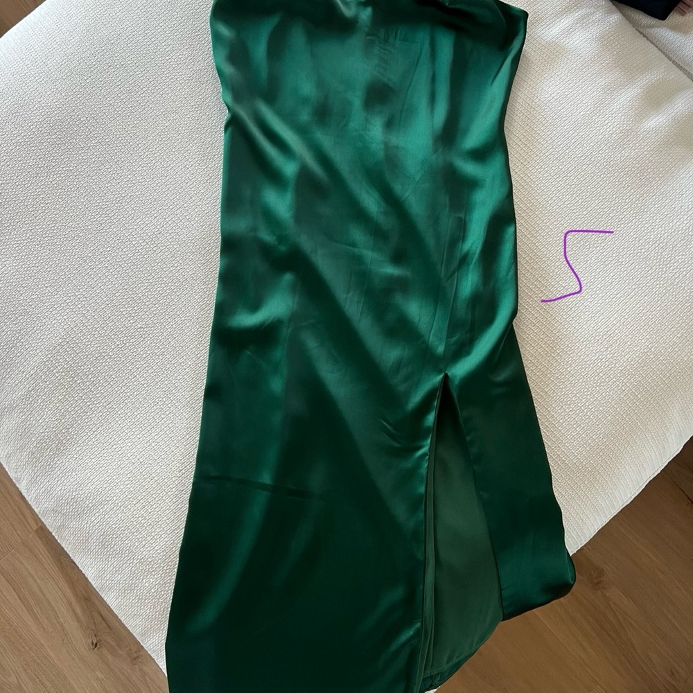 Elegant Green Satin Dress